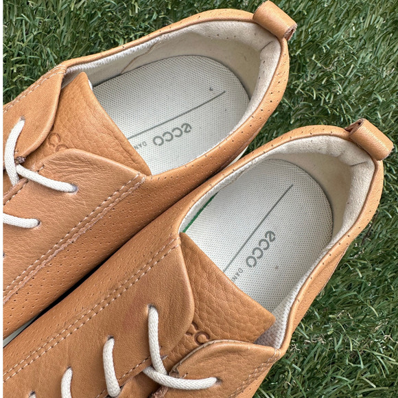 Ecco Soft 8 Genuine Leather Low Top Minimalist Sneakers Classic Tan Shoes Sz 41 - Picture 8 of 10